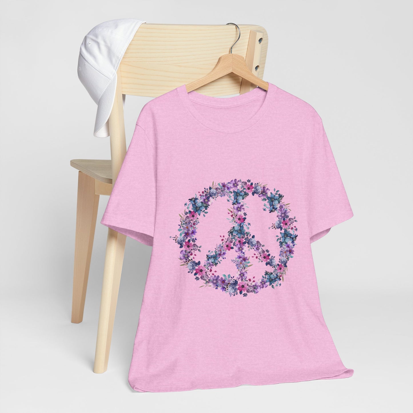 Floral Peace Sign  Unisex Comfort Soft Jersey Tee