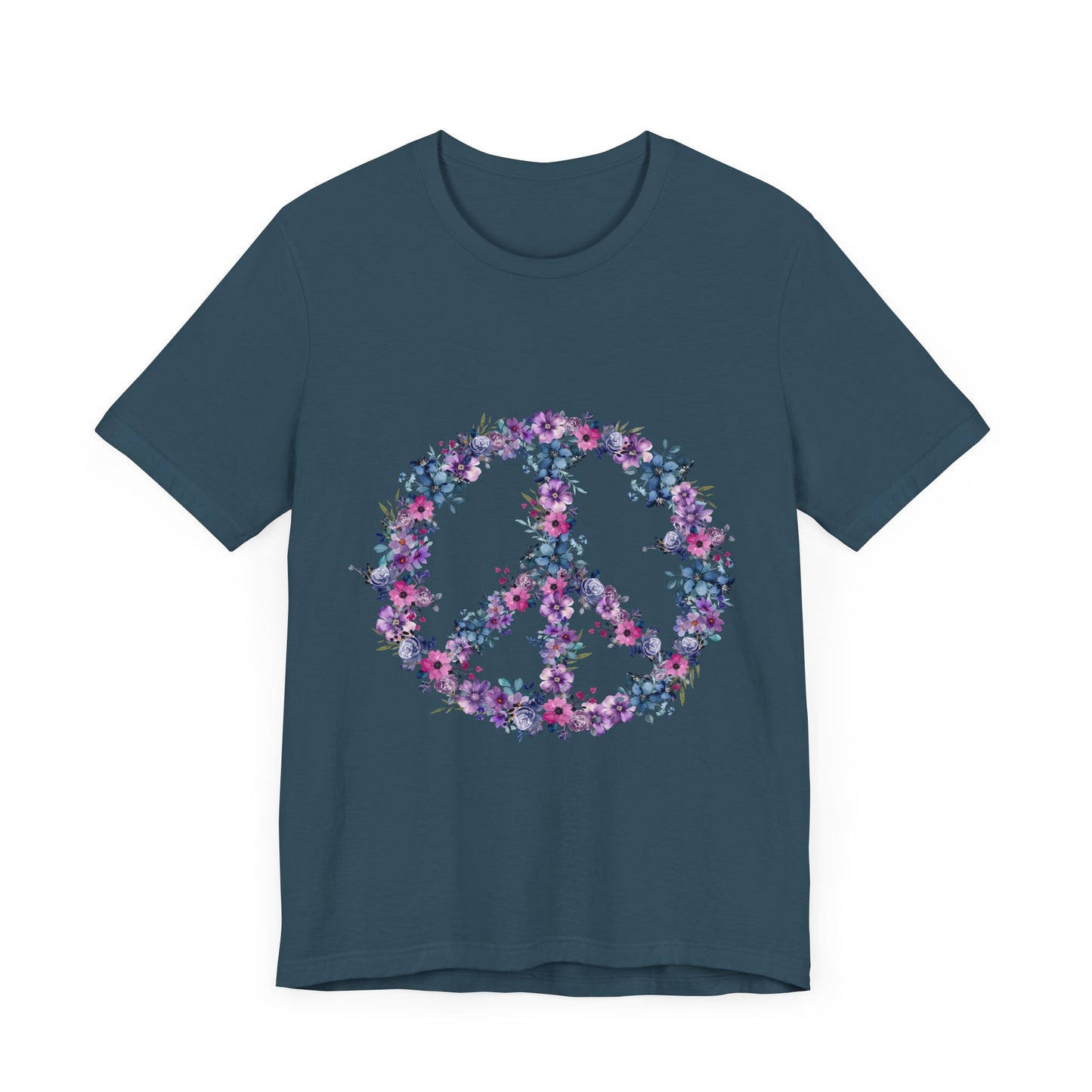 Floral Peace Sign  Unisex Comfort Soft Jersey Tee