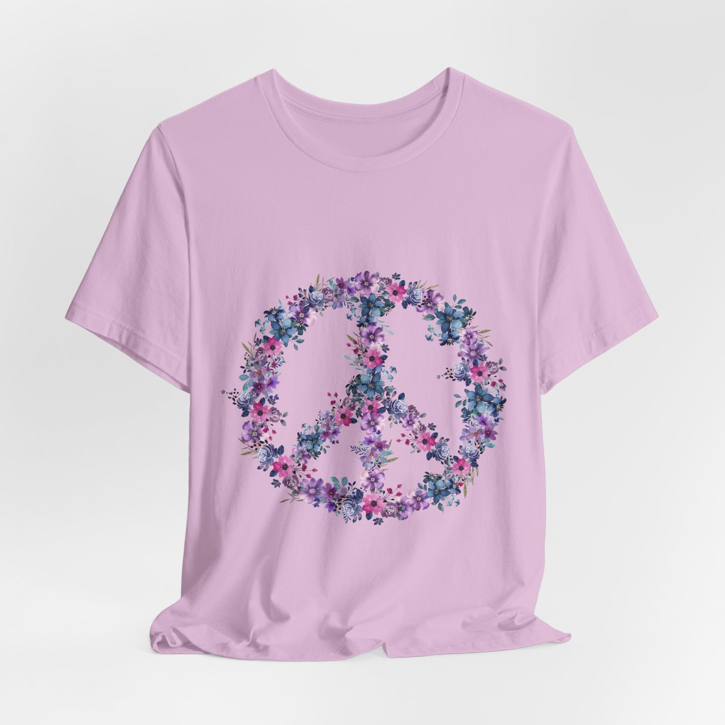 Floral Peace Sign  Unisex Comfort Soft Jersey Tee