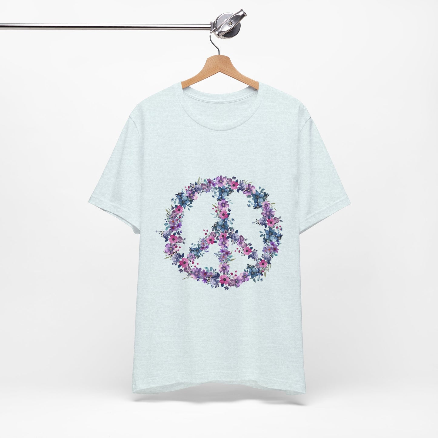 Floral Peace Sign  Unisex Comfort Soft Jersey Tee