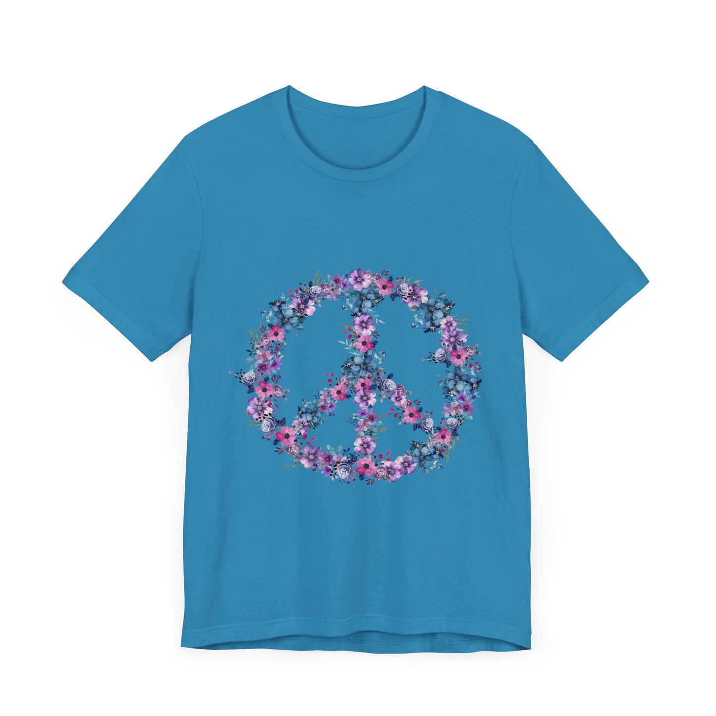 Floral Peace Sign  Unisex Comfort Soft Jersey Tee
