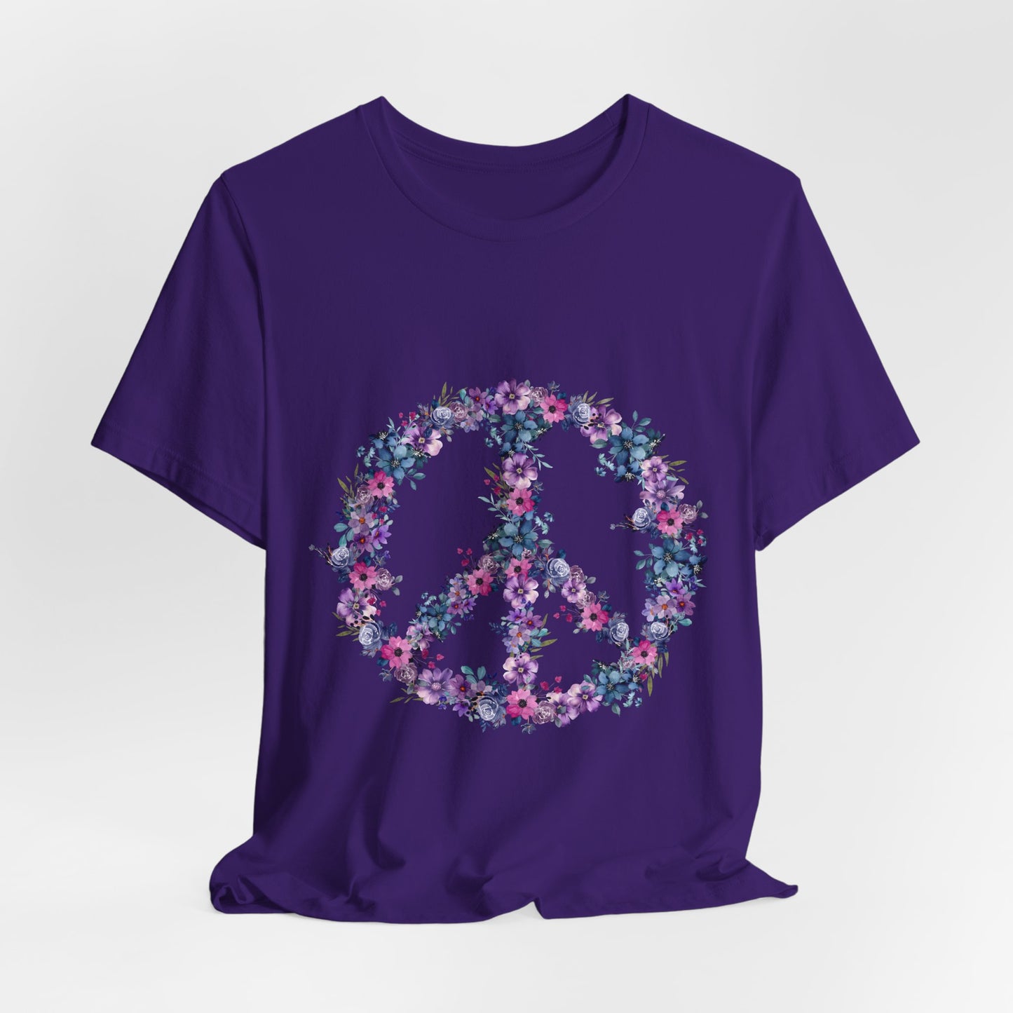 Floral Peace Sign  Unisex Comfort Soft Jersey Tee