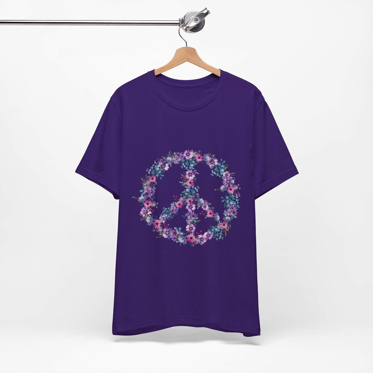 Floral Peace Sign  Unisex Comfort Soft Jersey Tee