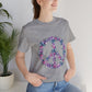 Floral Peace Sign  Unisex Comfort Soft Jersey Tee