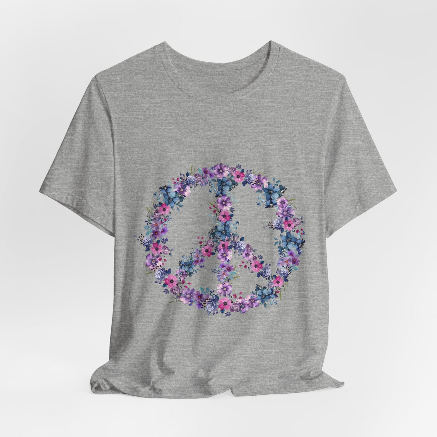 Floral Peace Sign  Unisex Comfort Soft Jersey Tee