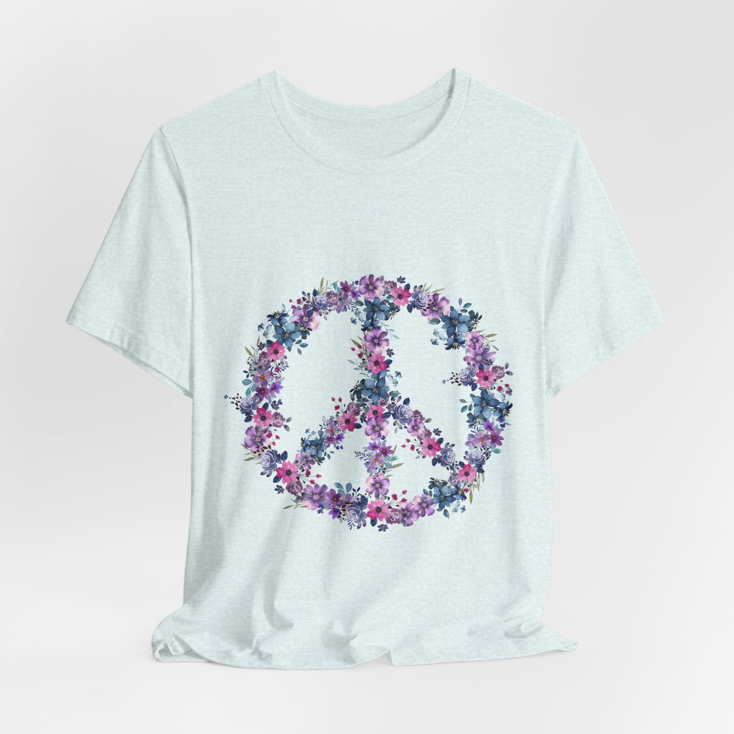Floral Peace Sign  Unisex Comfort Soft Jersey Tee
