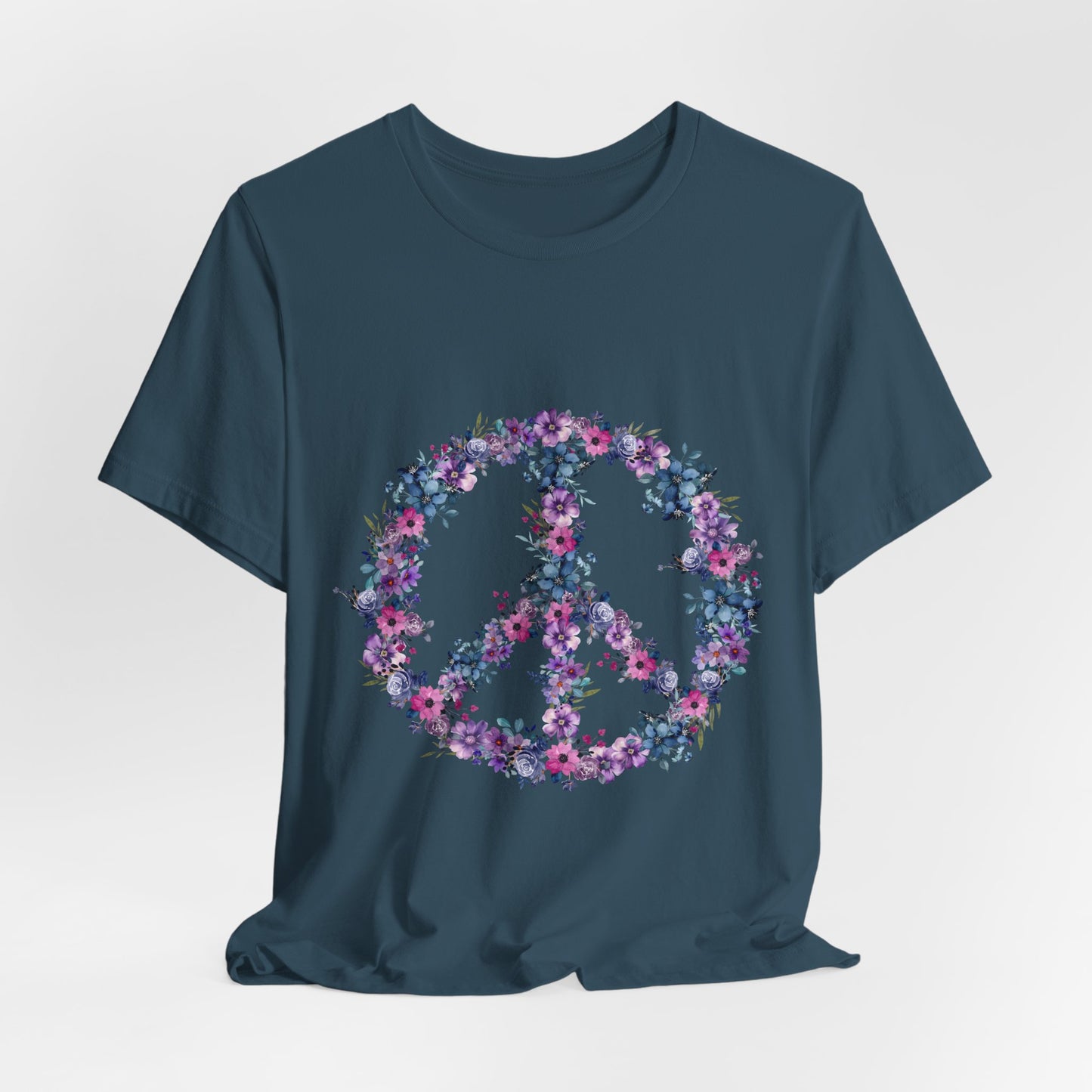 Floral Peace Sign  Unisex Comfort Soft Jersey Tee