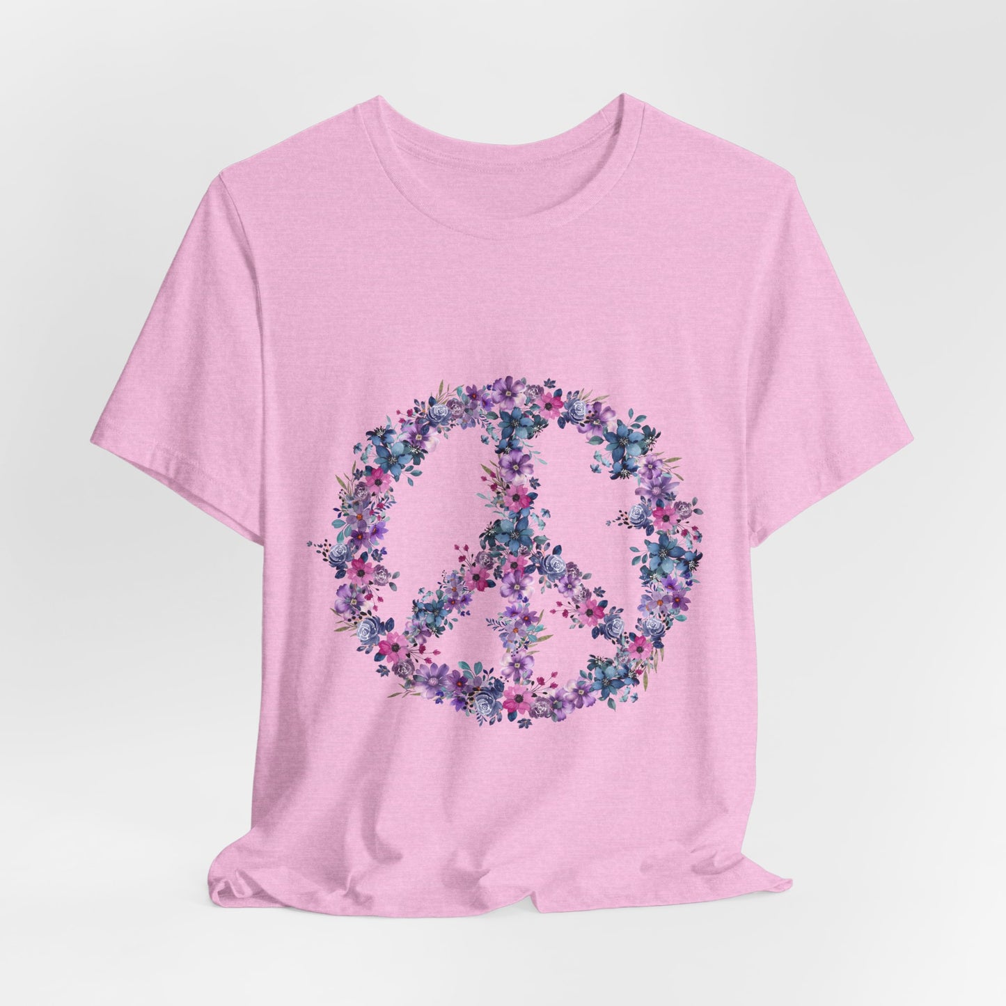 Floral Peace Sign  Unisex Comfort Soft Jersey Tee