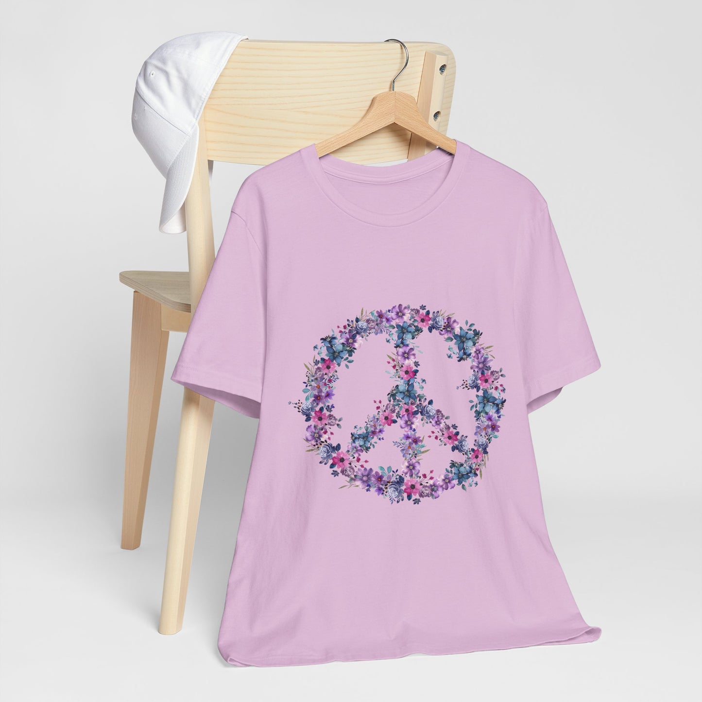 Floral Peace Sign  Unisex Comfort Soft Jersey Tee