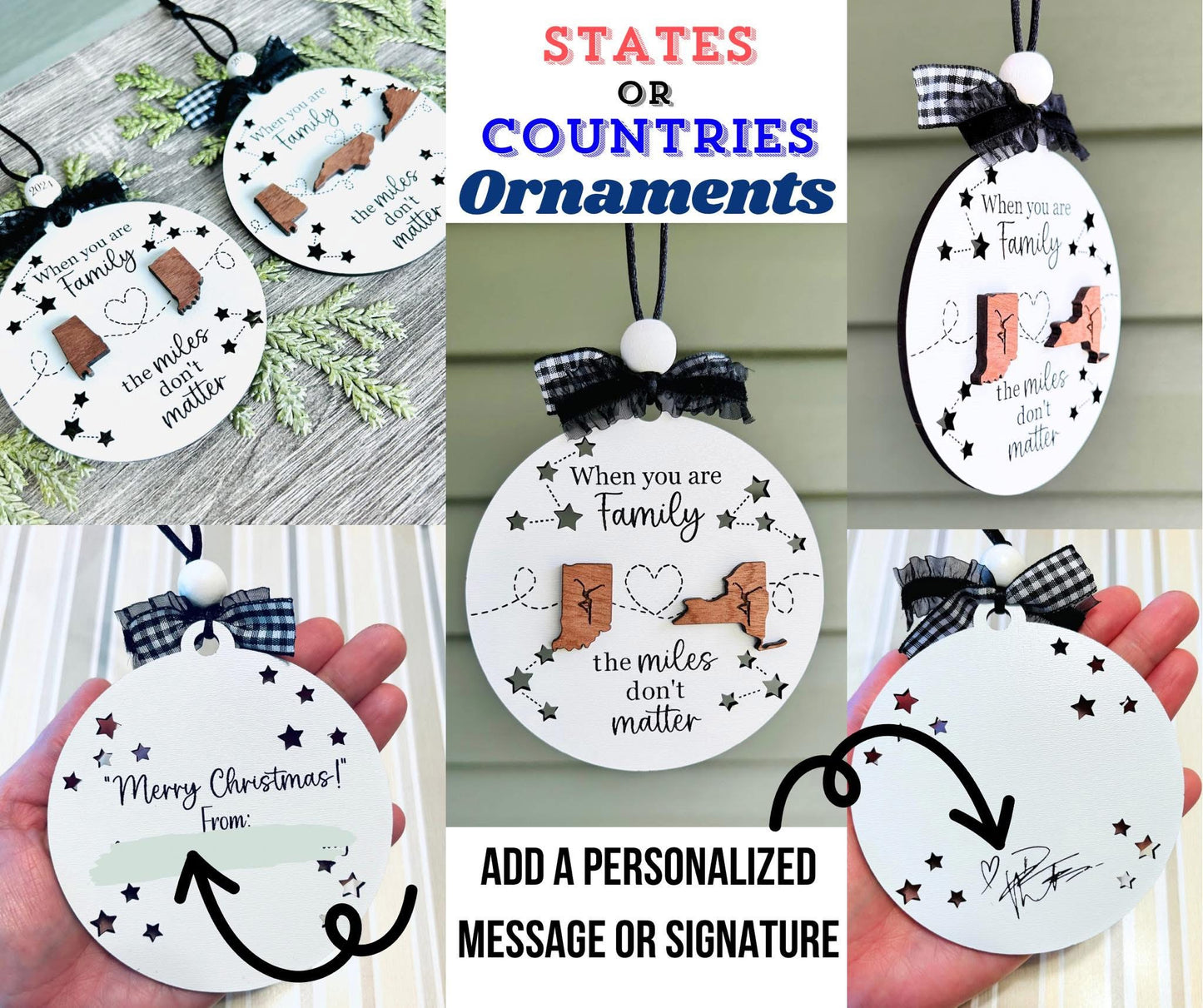 States or Countries Ornaments