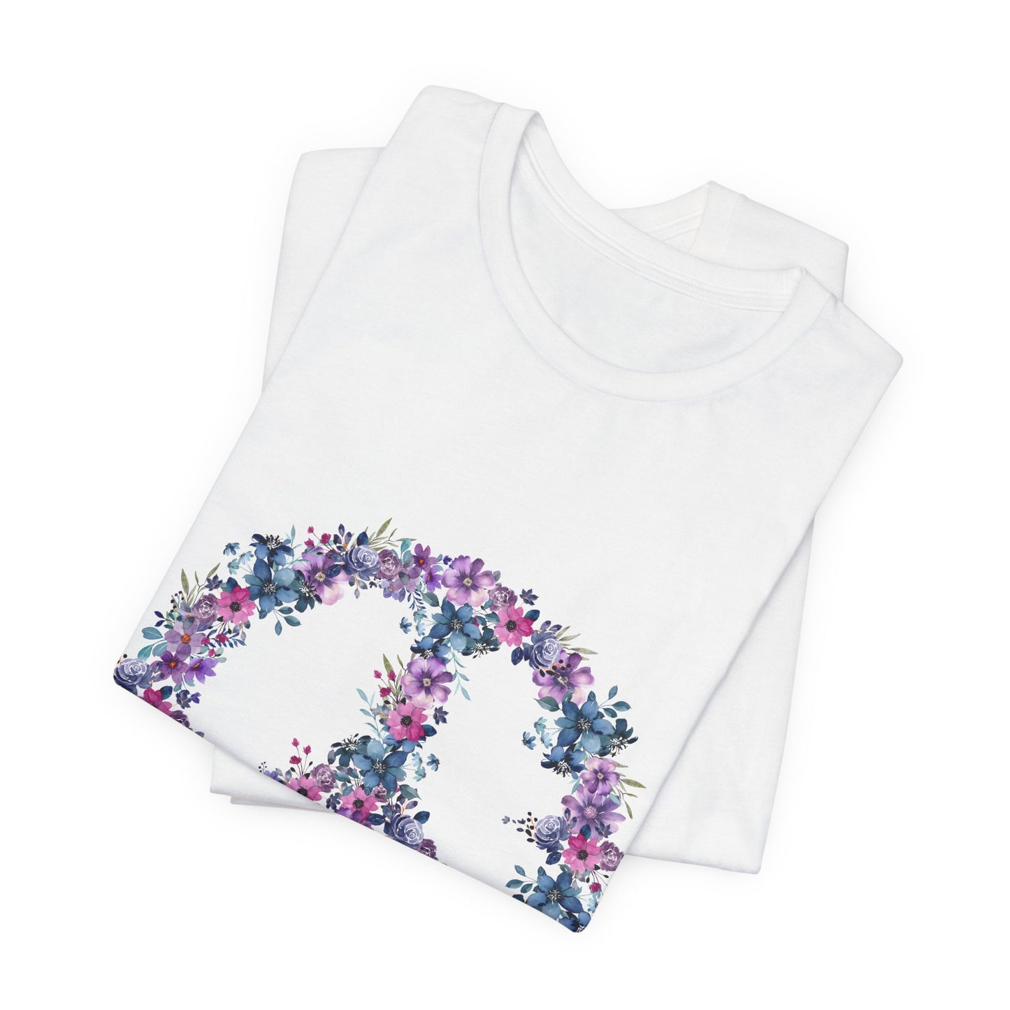 Floral Peace Sign  Unisex Comfort Soft Jersey Tee