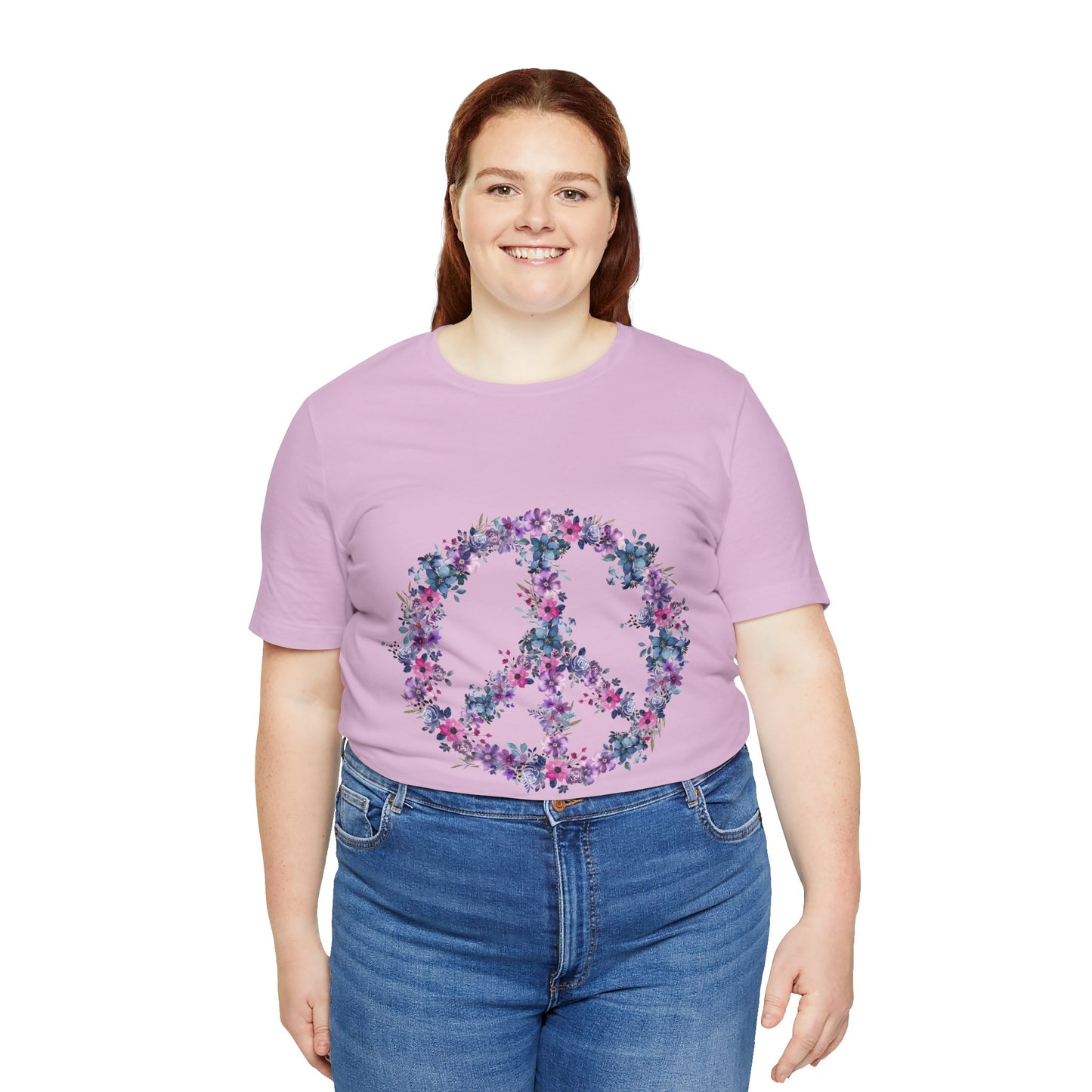 Floral Peace Sign  Unisex Comfort Soft Jersey Tee