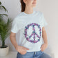 Floral Peace Sign  Unisex Comfort Soft Jersey Tee