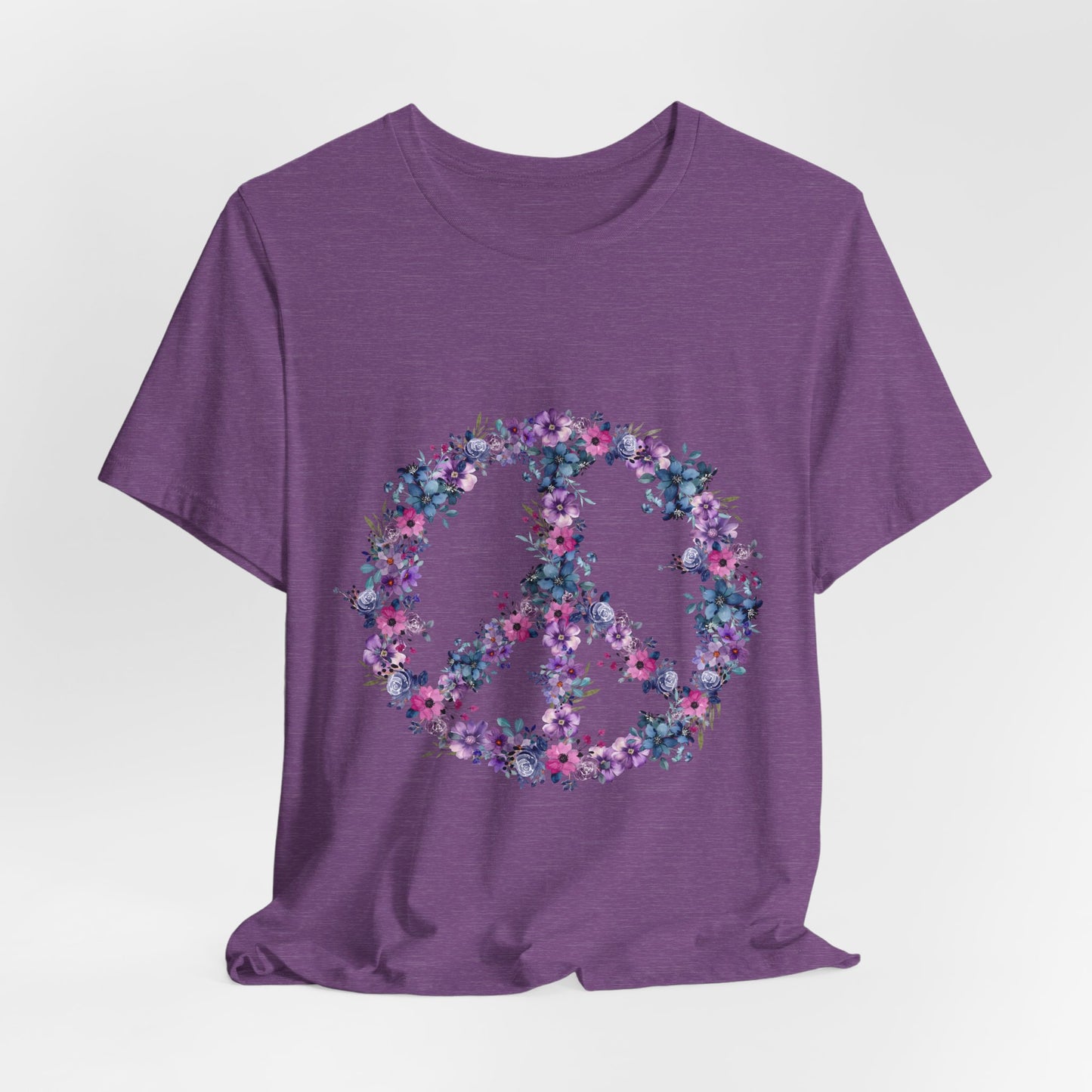 Floral Peace Sign  Unisex Comfort Soft Jersey Tee
