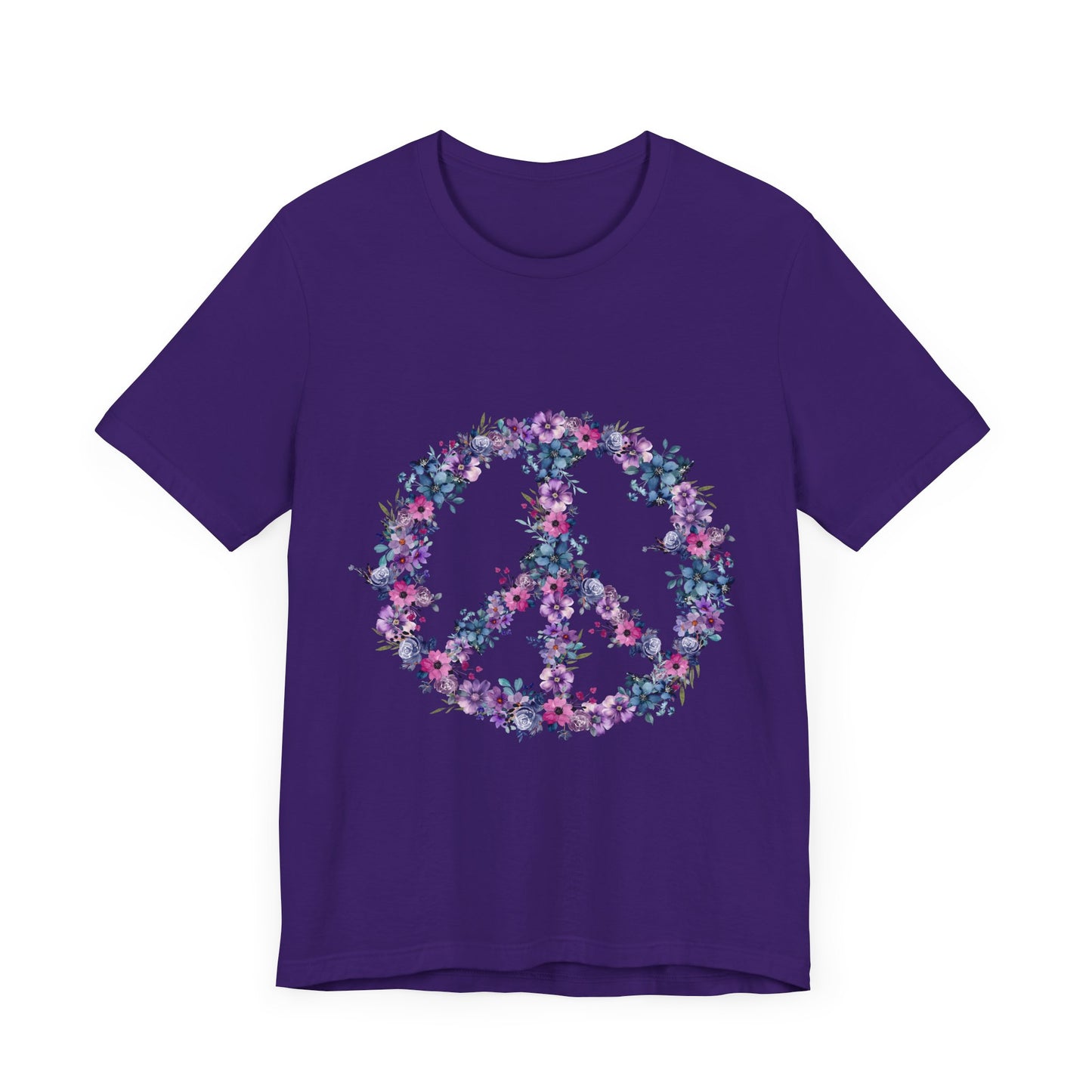 Floral Peace Sign  Unisex Comfort Soft Jersey Tee