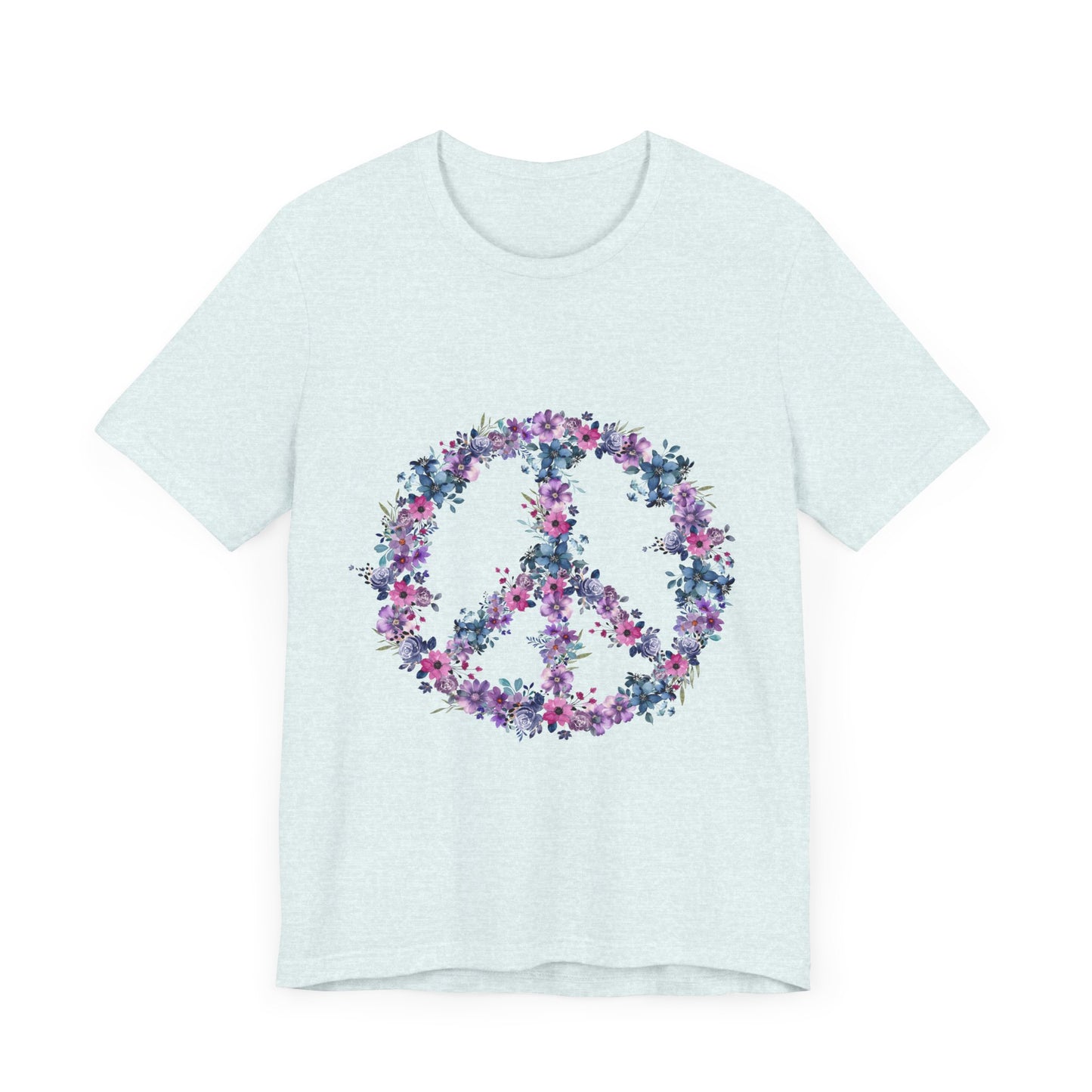 Floral Peace Sign  Unisex Comfort Soft Jersey Tee
