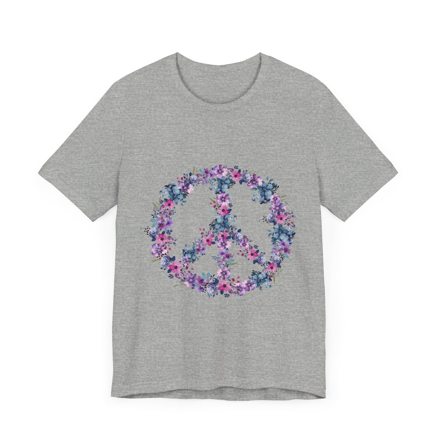 Floral Peace Sign  Unisex Comfort Soft Jersey Tee