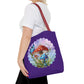 "Crossed Into a Dream" Purple Mushrooms and Butterfly Tote Bag - Perfect for Nature Lovers & Eco-Friendly Style