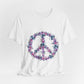 Floral Peace Sign  Unisex Comfort Soft Jersey Tee