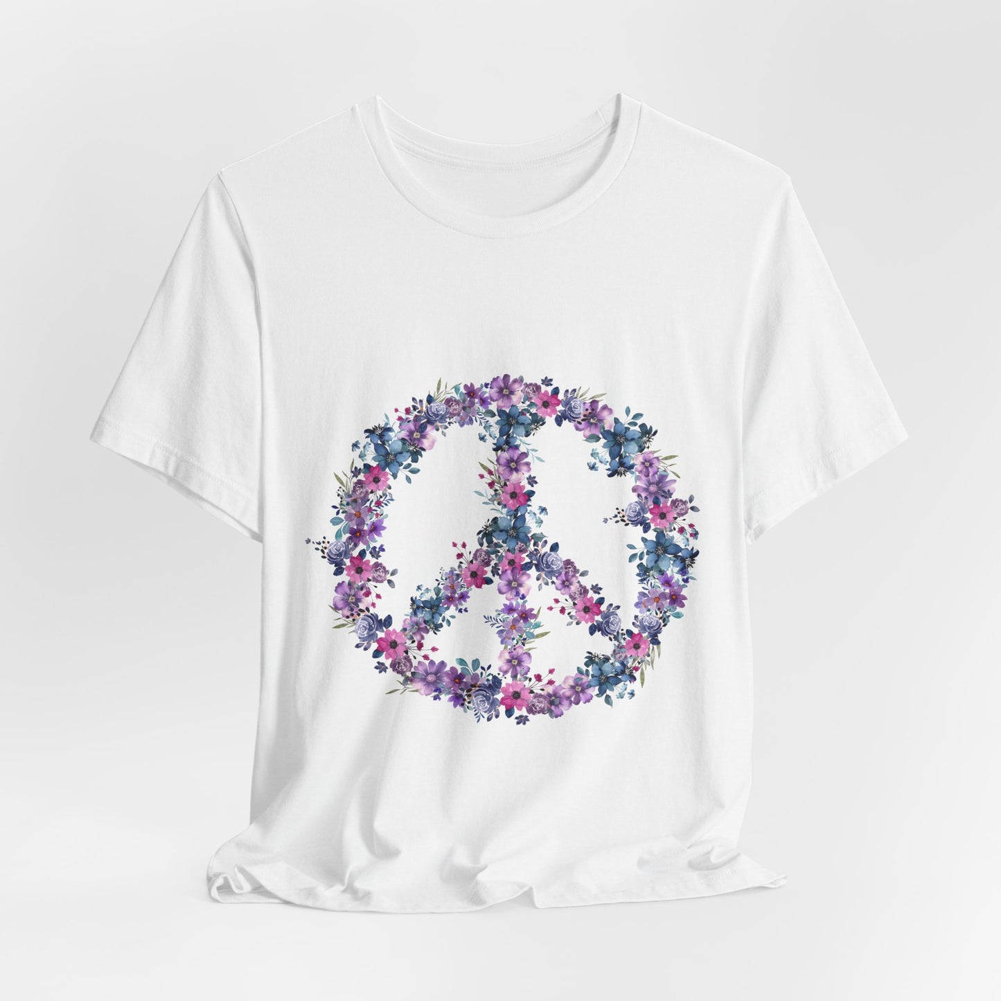 Floral Peace Sign  Unisex Comfort Soft Jersey Tee