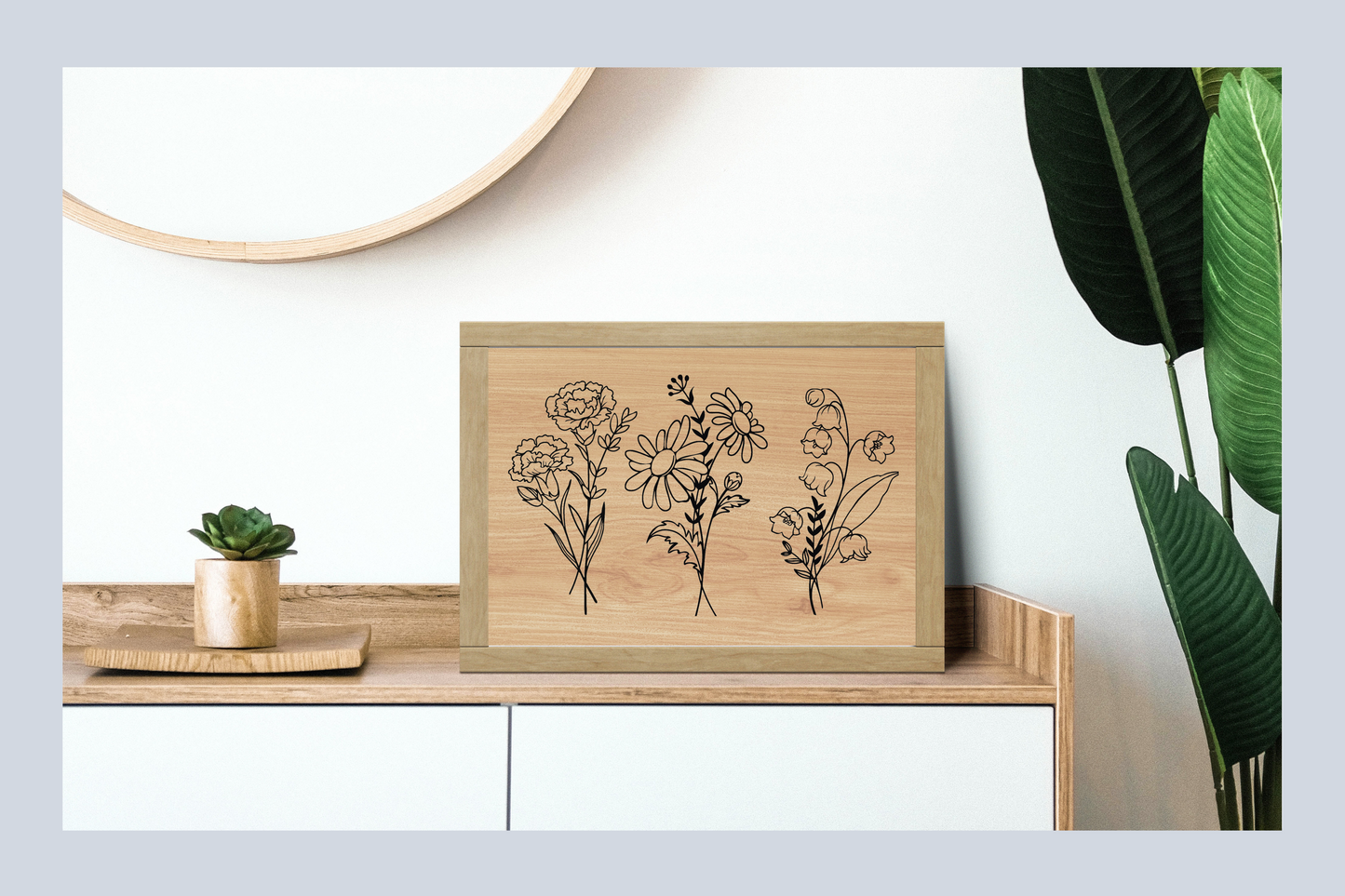Birth Month Flower Wall Art and Shelf Decor