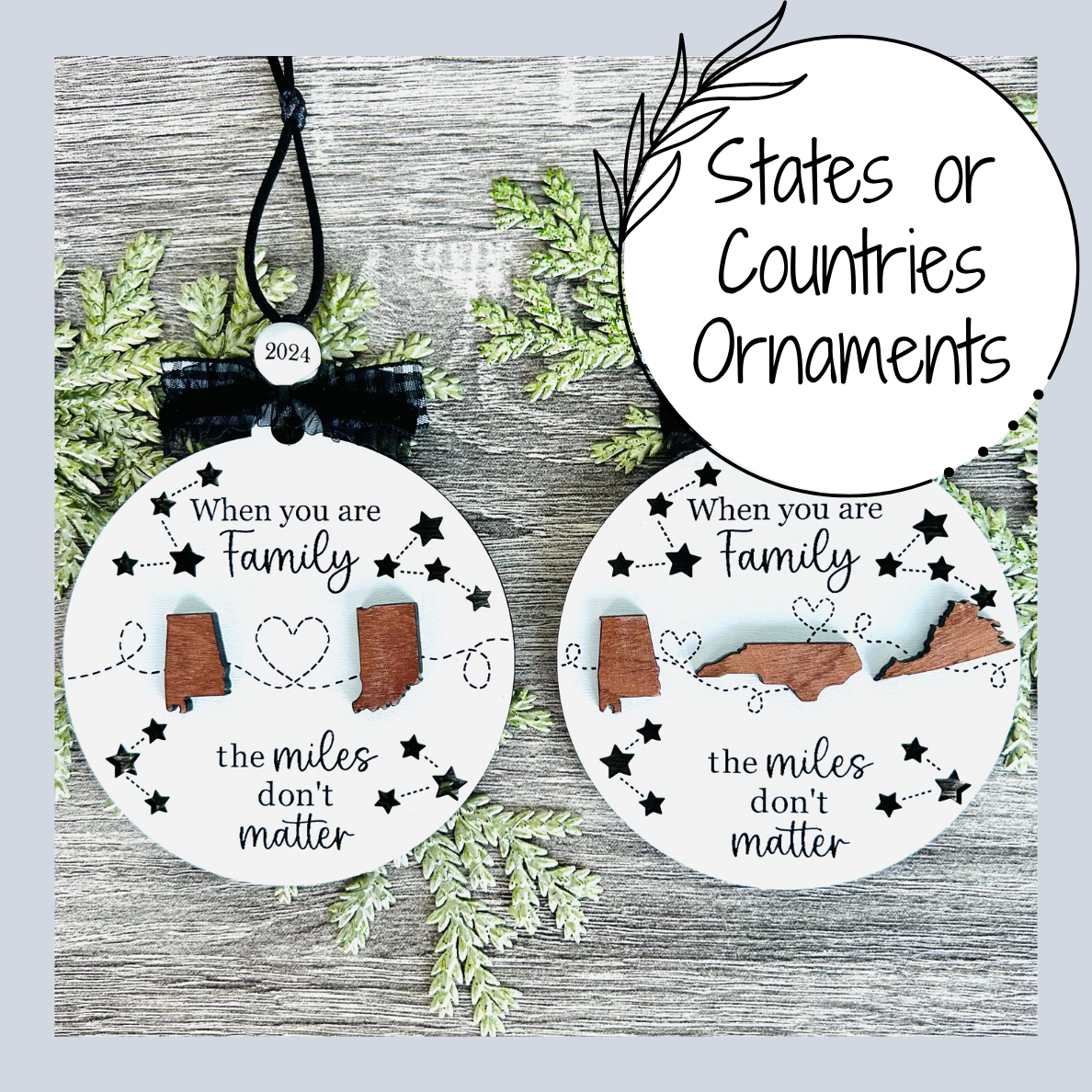 States or Countries Ornaments