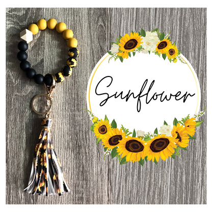 Silicone Beads Wristlet Keychain